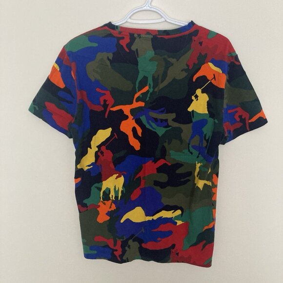 Polo Ralph Lauren Big Pony Camo AOP Shirt Size M Classic Fit Colorful - Picture 5 of 6